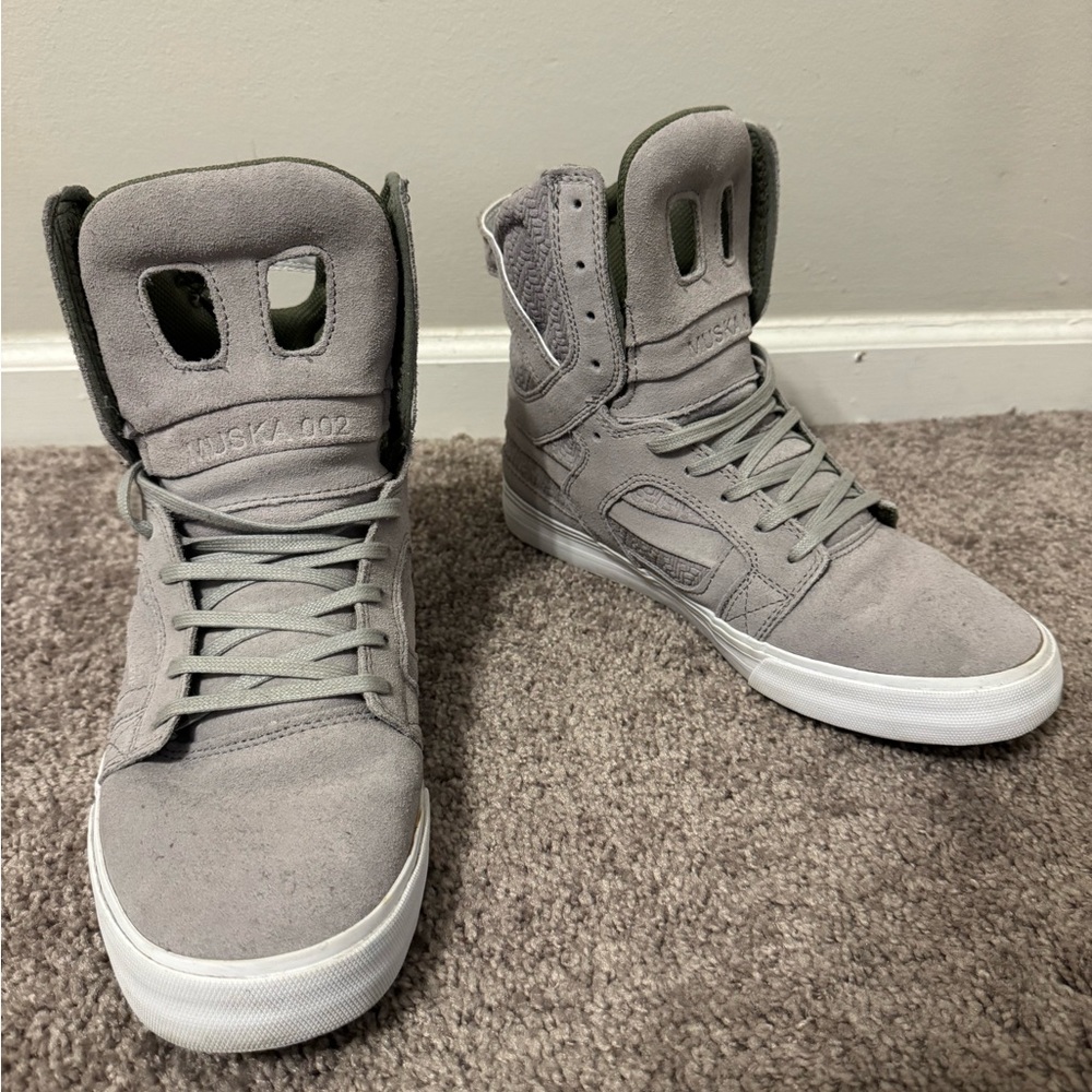 Supra RARE Chad Muska Pro Skytop II Light Grey/Olive Green Men’s 9.5 - Picture 5 of 9